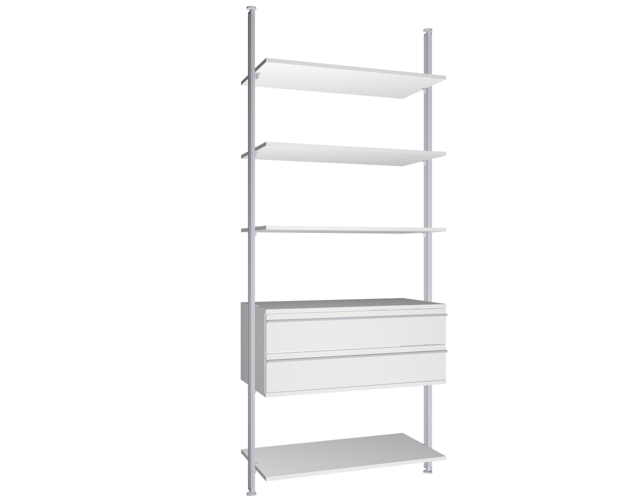 Modul 8 - Regalsystem Boden-Decken-Montage | BxHxT: 107,5 x 295 x 54 cm