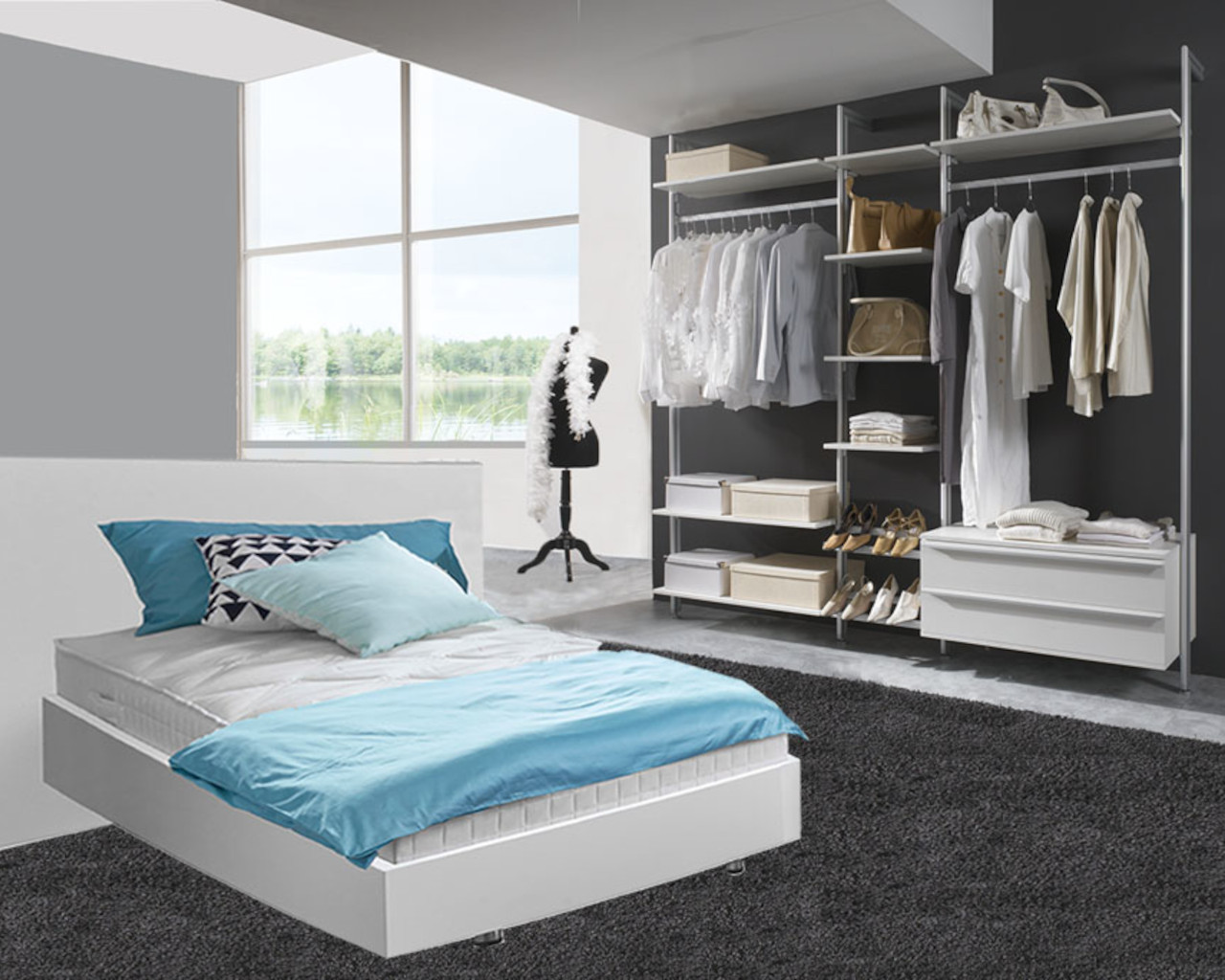 Schlafzimmer: Kleiderschrank SYLT inkl. Designbett 