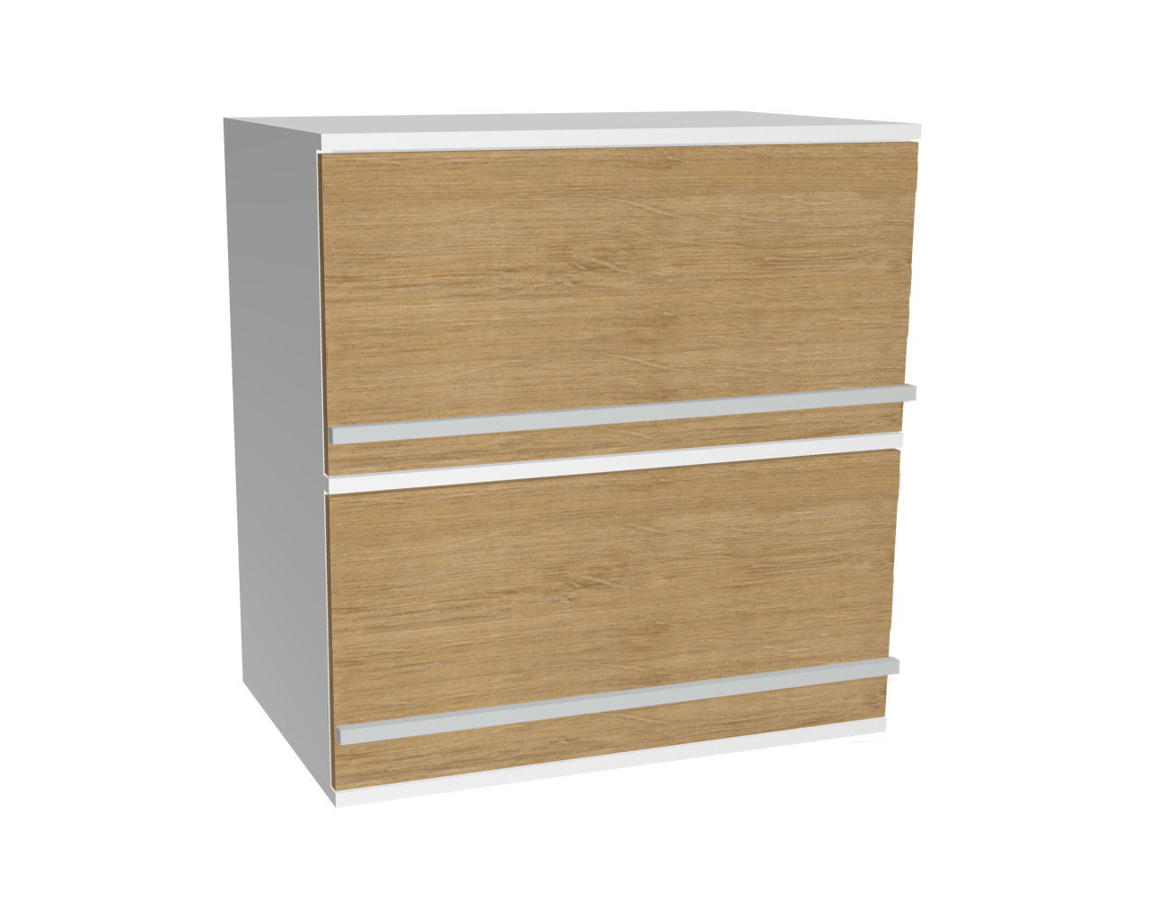 2er Schrankelement mit Klappe Öffnung nach oben | Wildeiche