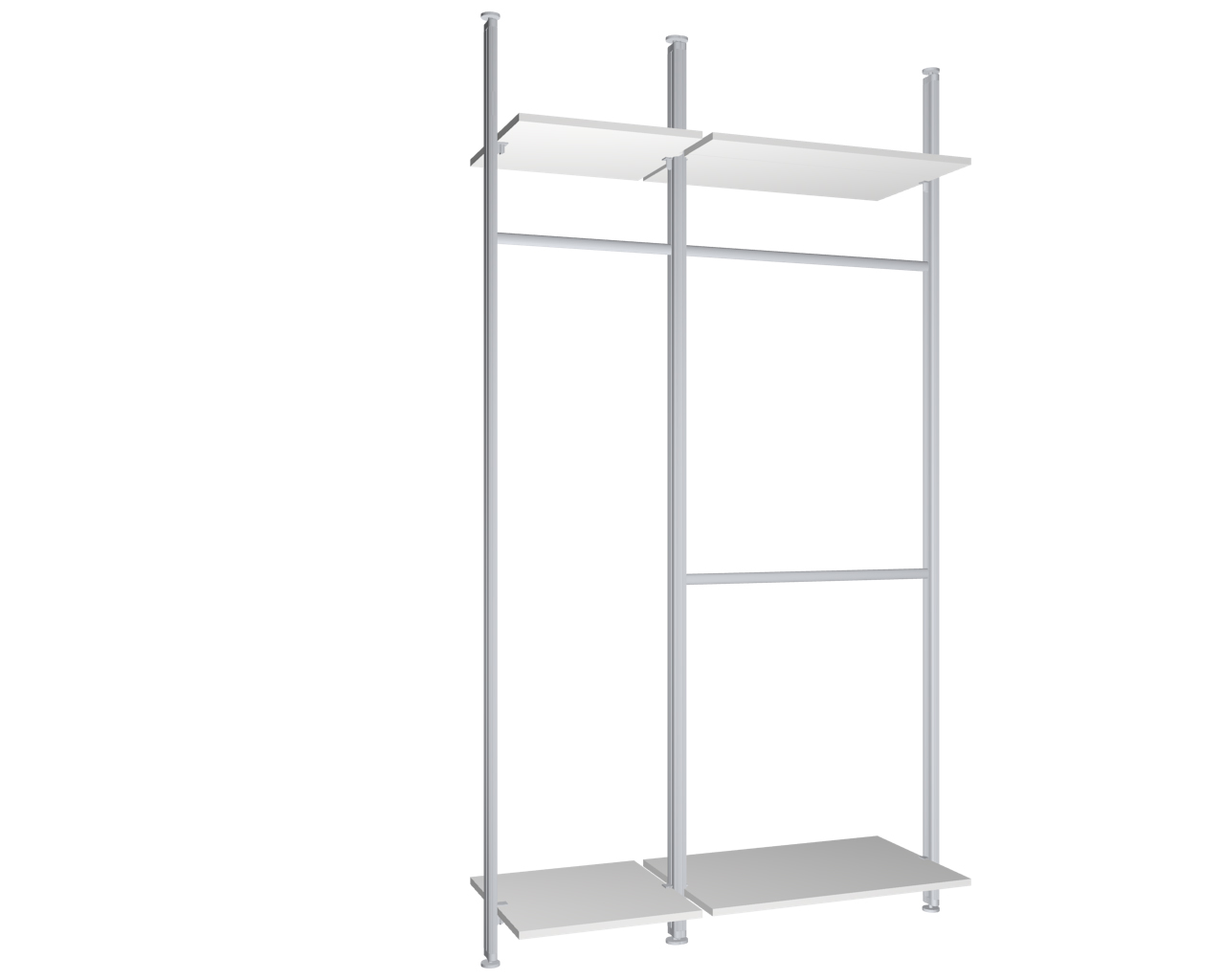 Modul 10 - Regalsystem Boden-Decken-Montage | BxHxT: 140 x 295 x 50 cm