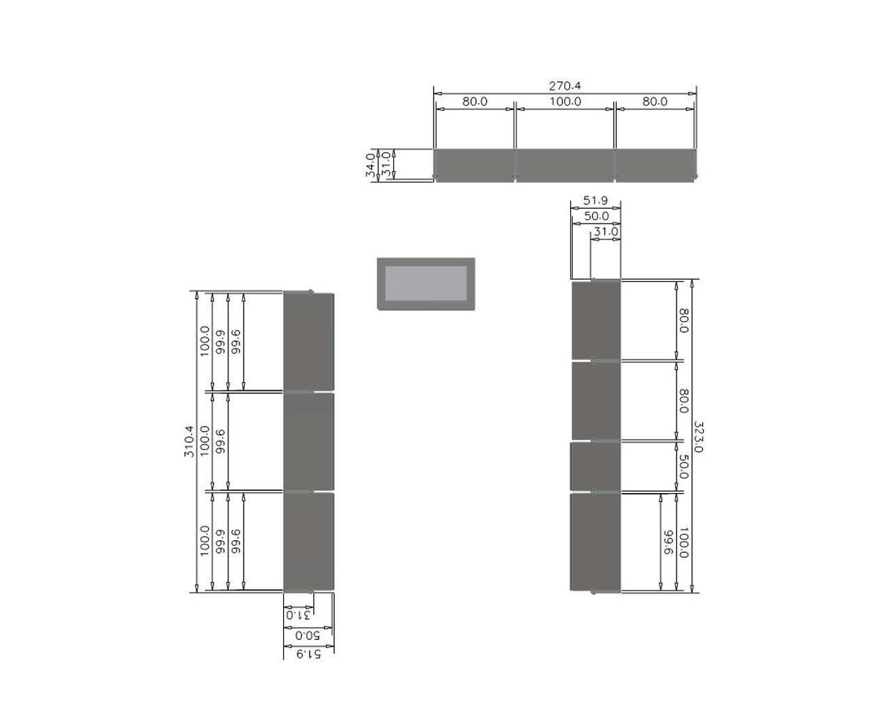 Regalsystem für Ankleidezimmer BELGRAD komplett