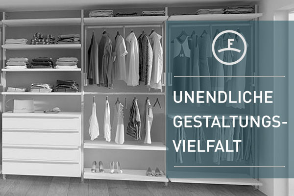 FRANK Schranksysteme Vorteil 6: Unendliche Gestaltungsvielfalt