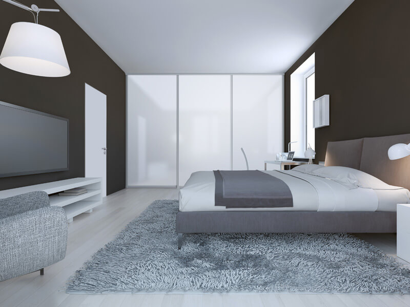 Schiebetuer DRIVE Quadro im Schlafzimmer Füllung Glas Weiß