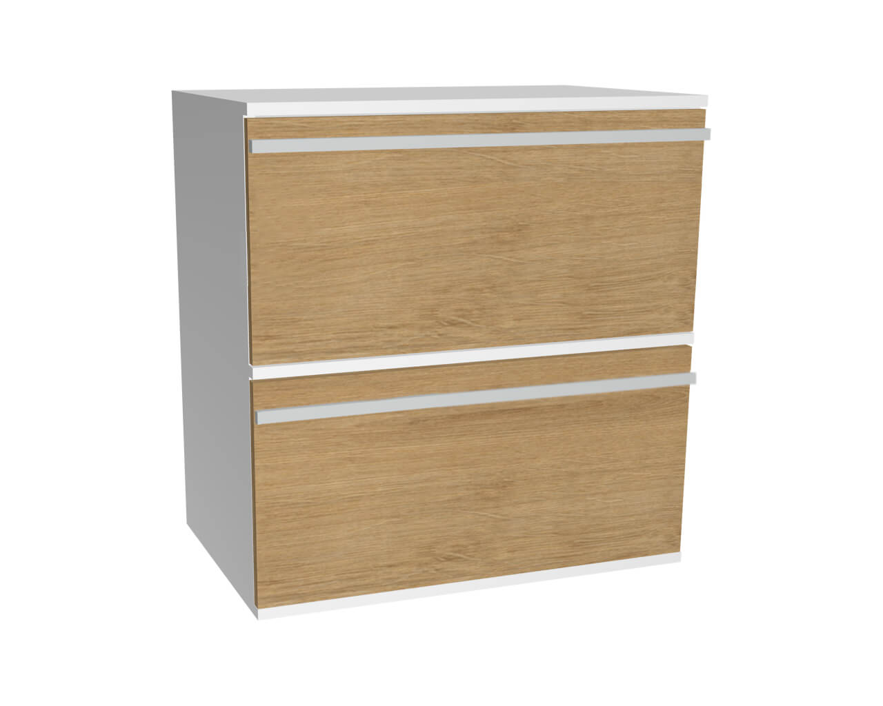 2er Schrankelement mit Klappe Öffnung nach unten | Wildeiche