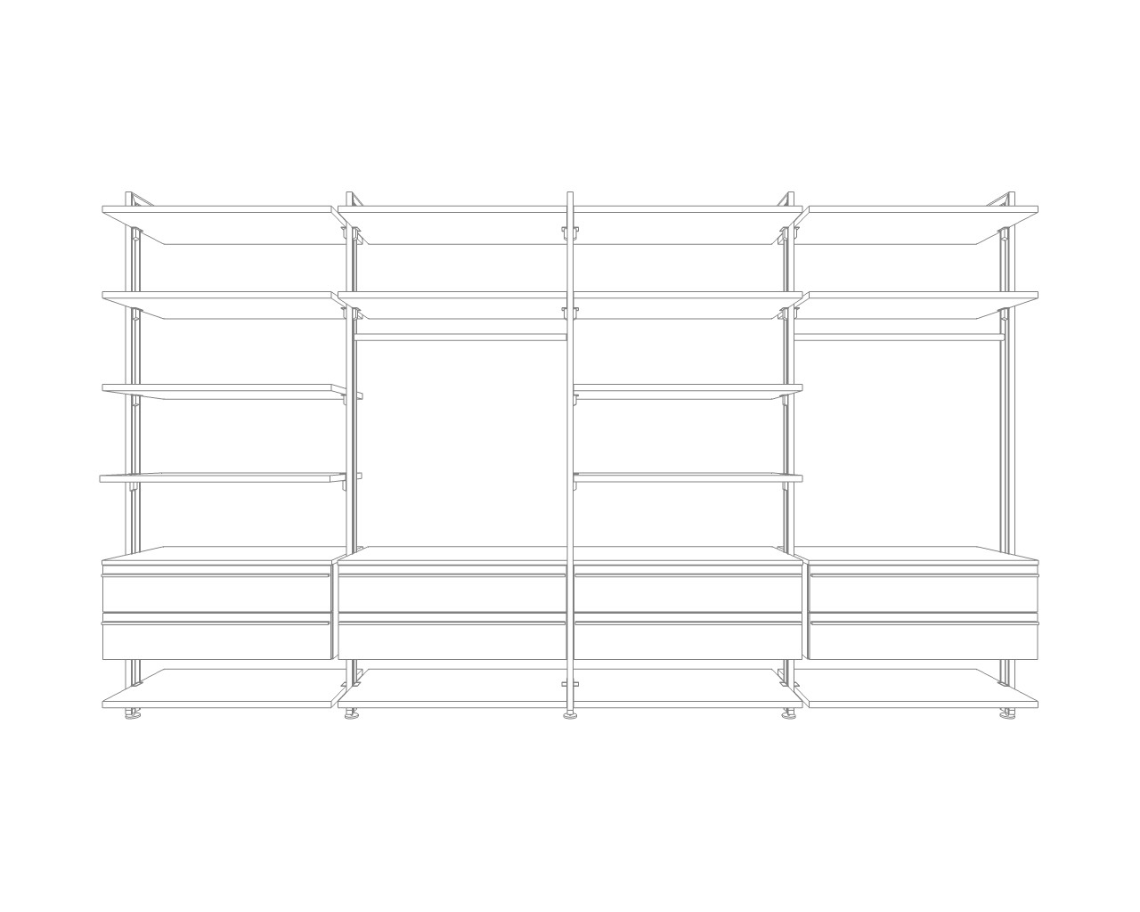 Begehbarer Kleiderschrank PASO V2 ohne LED