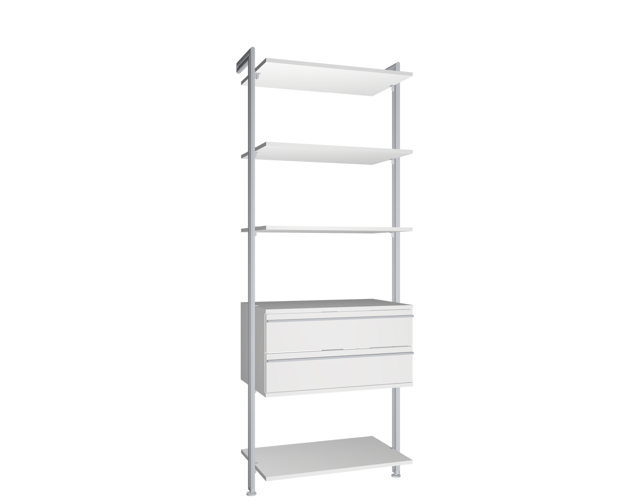 Modul 8 - Regalsystem Boden-Wand-Montage | BxHxT: 87,5 x 229 x 54 cm