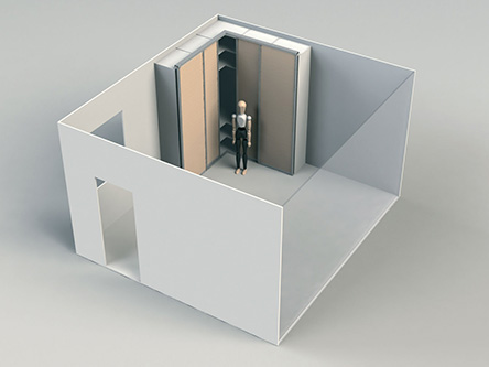 Maßgeschneiderte Eck-Schiebetür zur Raumtrennung