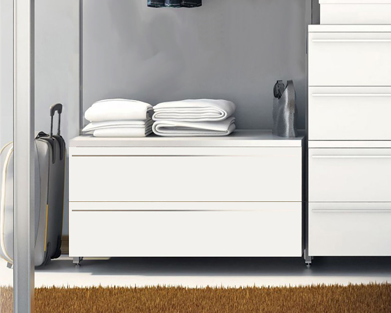 Schubkastenelement Weiß seidenmatt