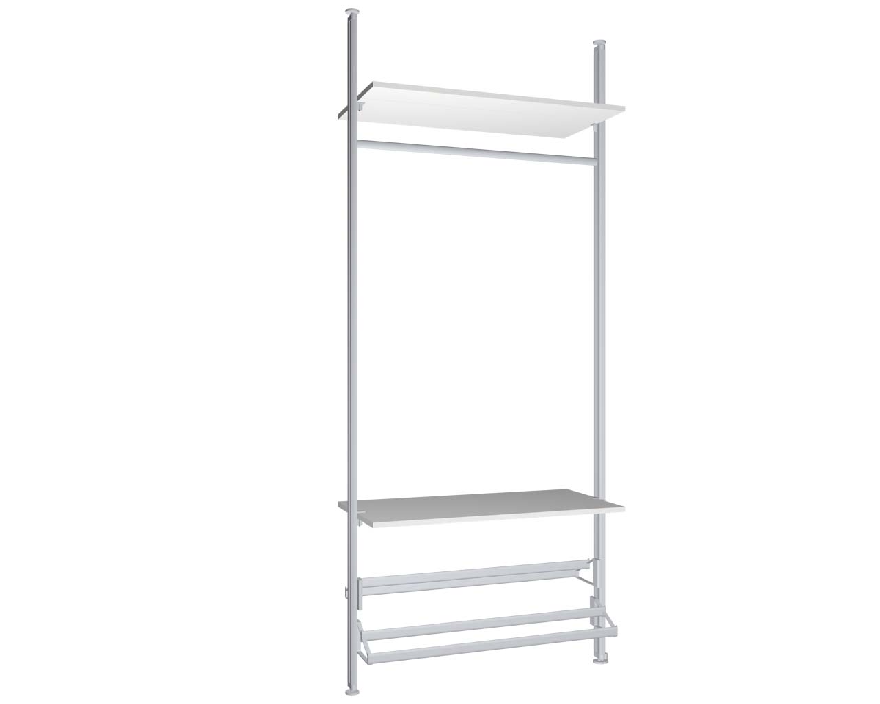 Modul 4 - Regalsystem Boden-Decken-Montage | BxHxT: 107,5 x 295 x 50 cm