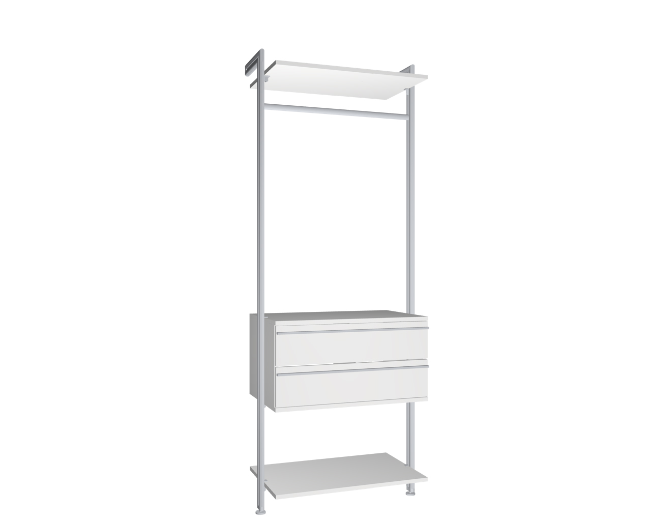 Modul 6 - Regalsystem Boden-Wand-Montage | BxHxT: 87,5 x 229 x 54 cm