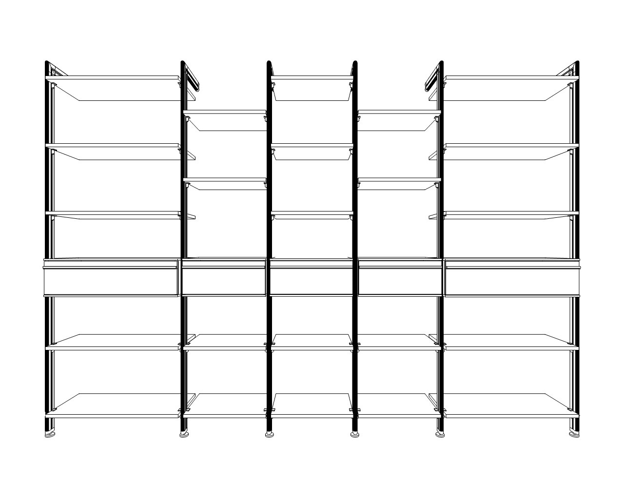 Technische Zeichnung vom Bücherregal CADIS
