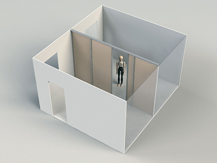 Schiebetür als flexibler Raumteiler im Wohnbereich