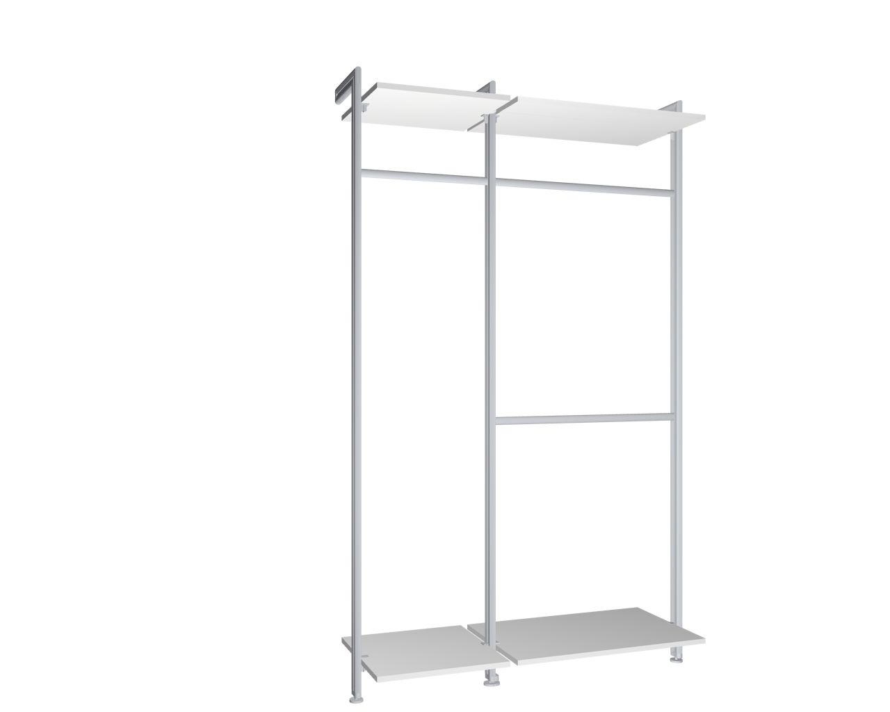 Modul 10 - Regalsystem Boden-Wand-Montage | BxHxT: 140 x 229 x 50 cm