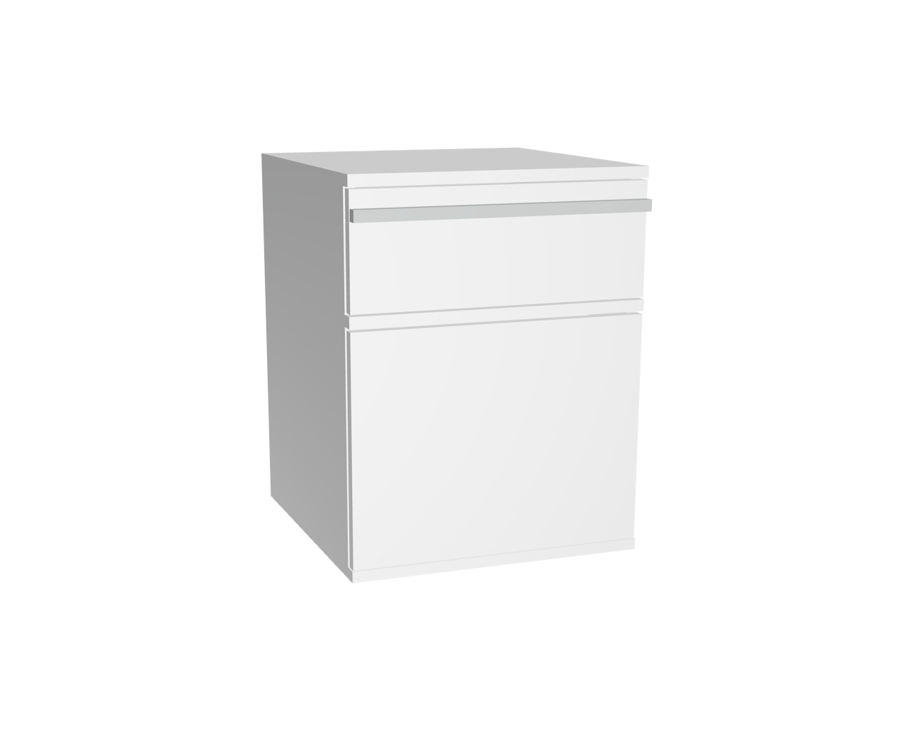 Schrank mit Schublade und Tür | Weiß