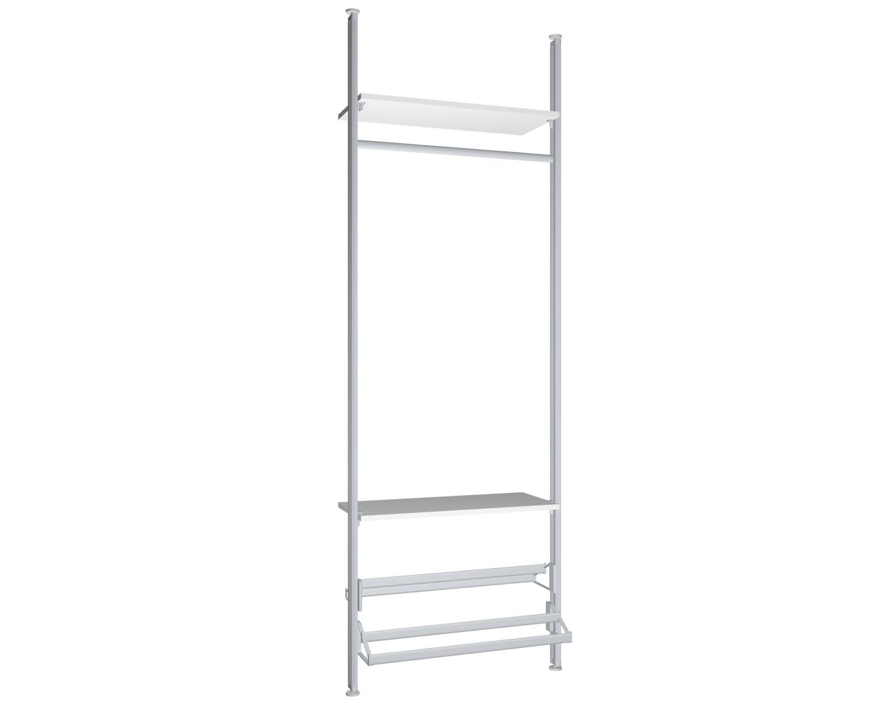 Modul 4 - Regalsystem Boden-Decken-Montage | BxHxT: 87,5 x 295 x 36 cm