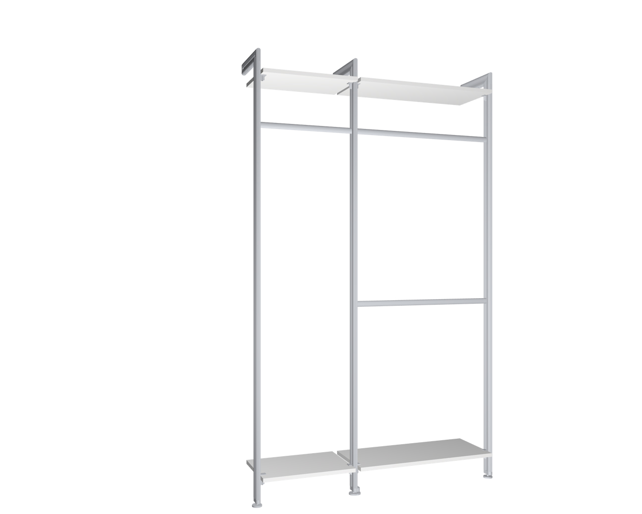 Modul 10 - Regalsystem Boden-Wand-Montage | BxHxT: 140 x 229 x 36 cm