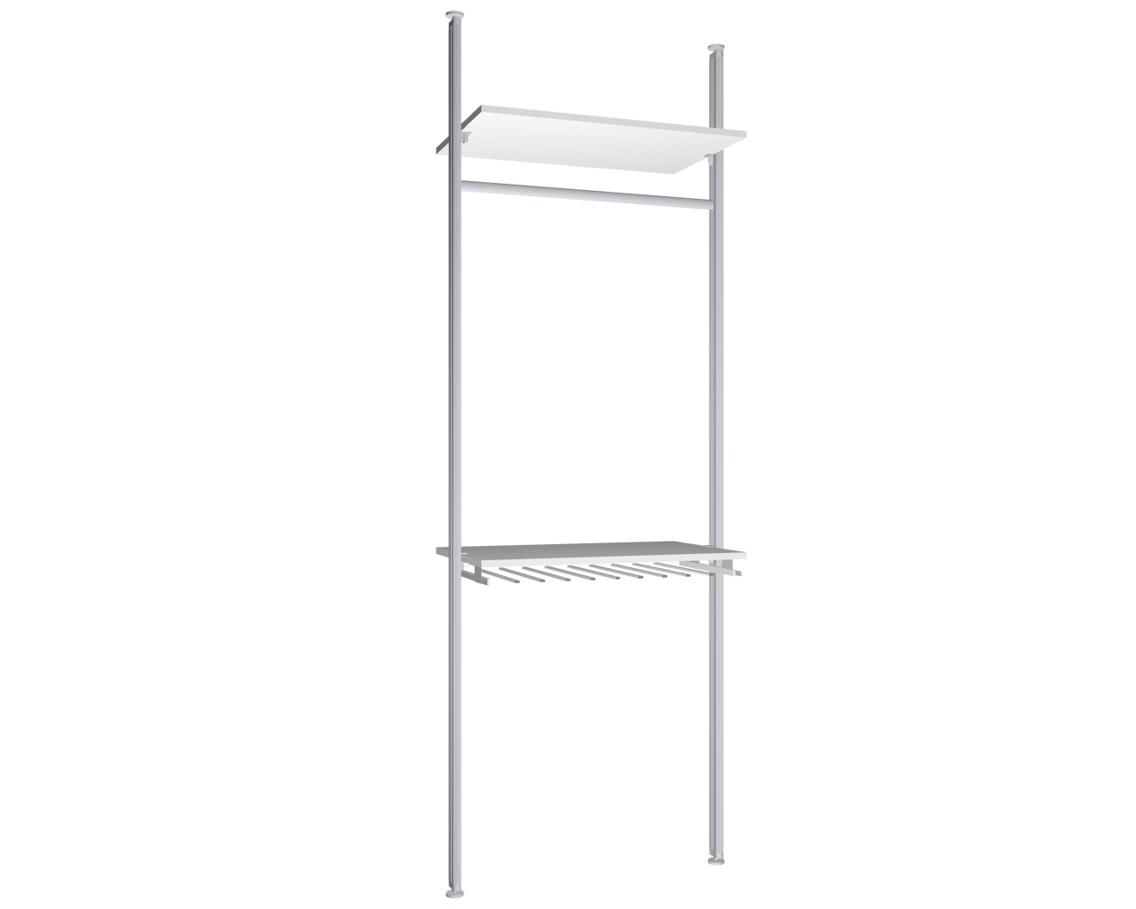 Modul 7 - Regalsystem Boden-Decken-Montage | BxHxT: 87,5 x 295 x 50 cm