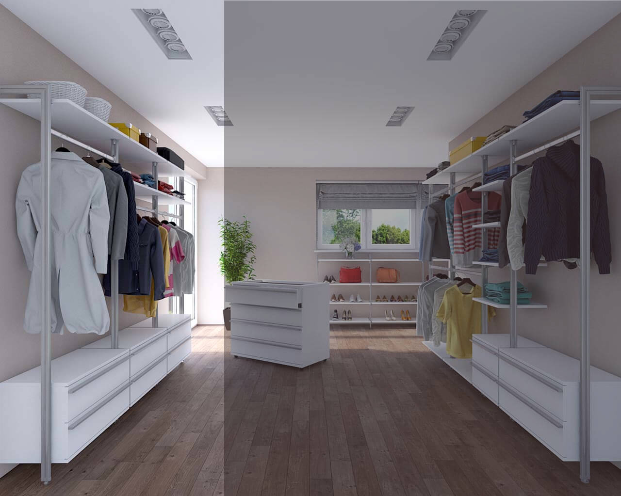 Begehbarer Kleiderschrank BELGRAD SOFT Modul 1 (linke Seite) - ohne LED