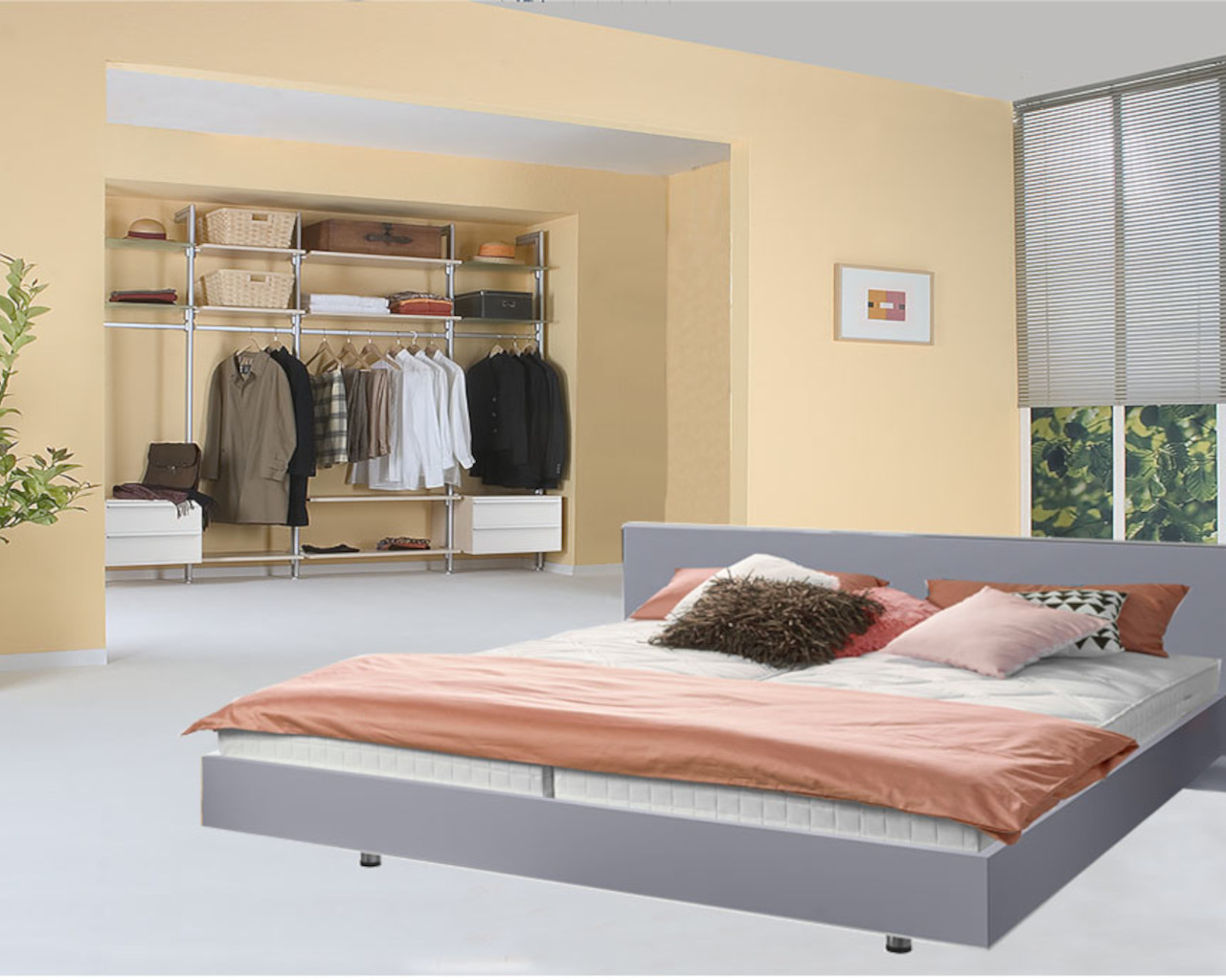 Schlafzimmer: Kleiderschrank PRIMERA inkl. Designbett