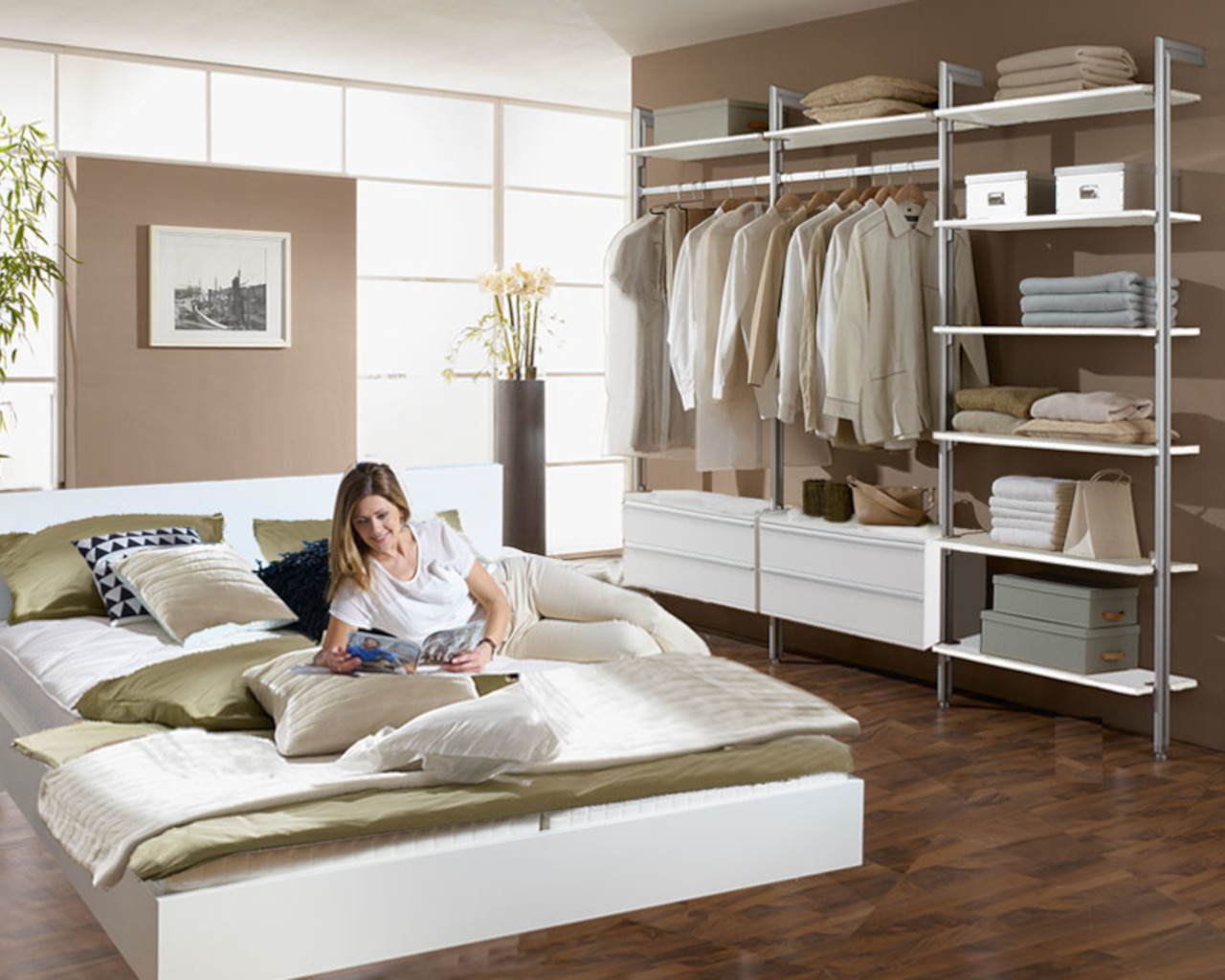 Schlafzimmer: Kleiderschrank PALM inkl. Designbett