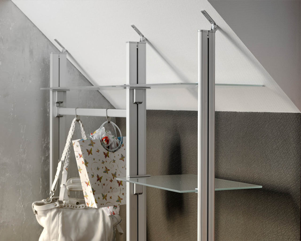 Dachschrägenprofil für Schranksysteme - Länge 100,5 cm | LED-Beleuchtung vorne