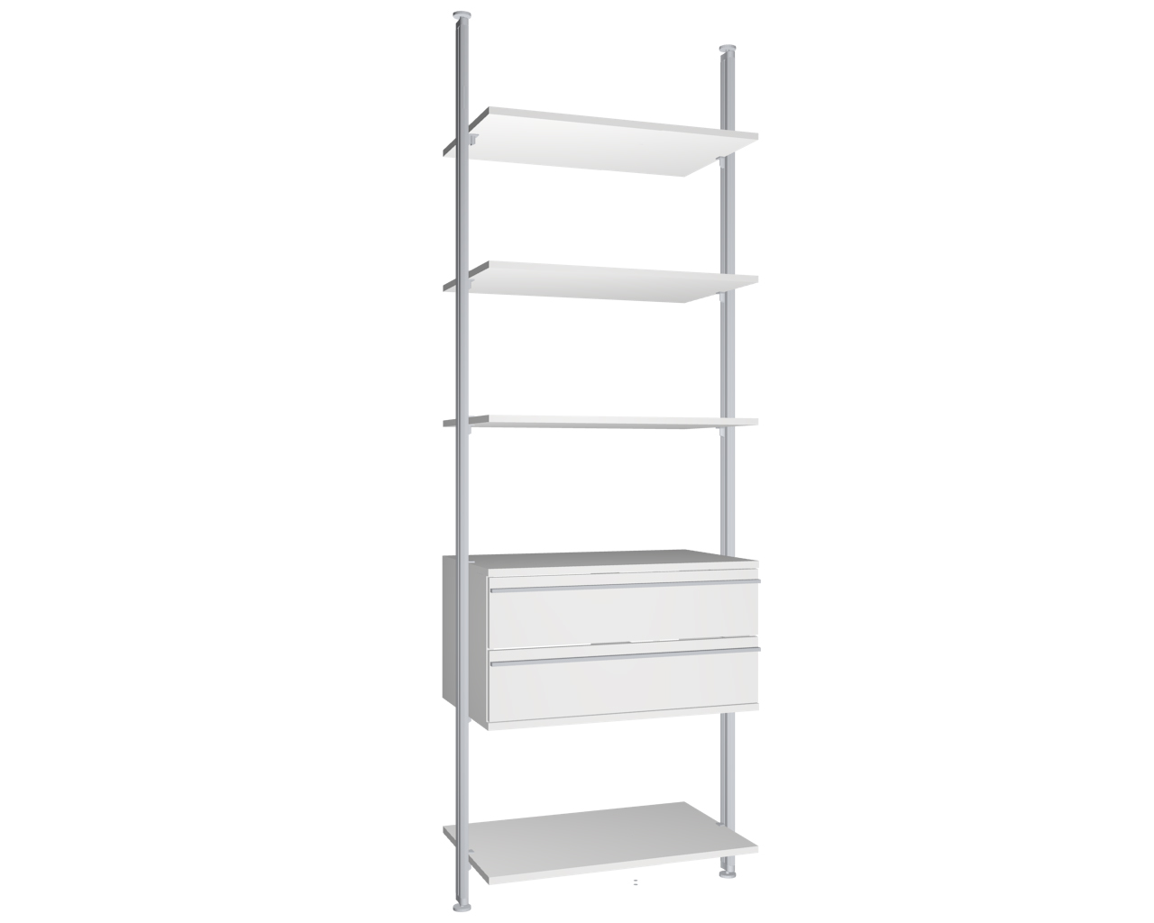 Modul 8 - Regalsystem Boden-Decken-Montage | BxHxT: 87,5 x 295 x 38 cm