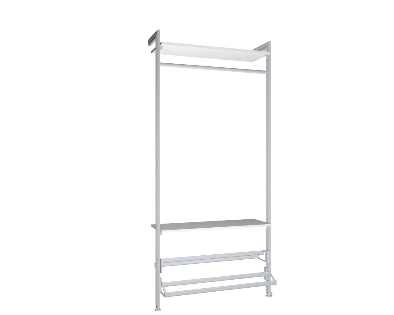 Modul 4 - Regalsystem Boden-Wand-Montage | BxHxT: 107,5 x 229 x 36 cm