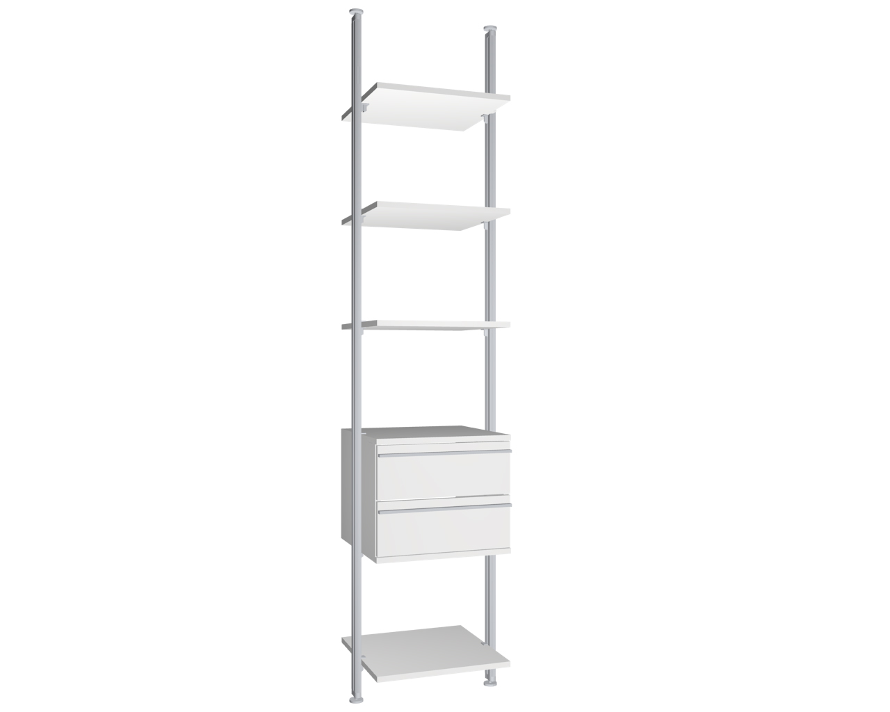 Modul 8 - Regalsystem Boden-Decken-Montage | BxHxT: 57,5 x 295 x 38 cm